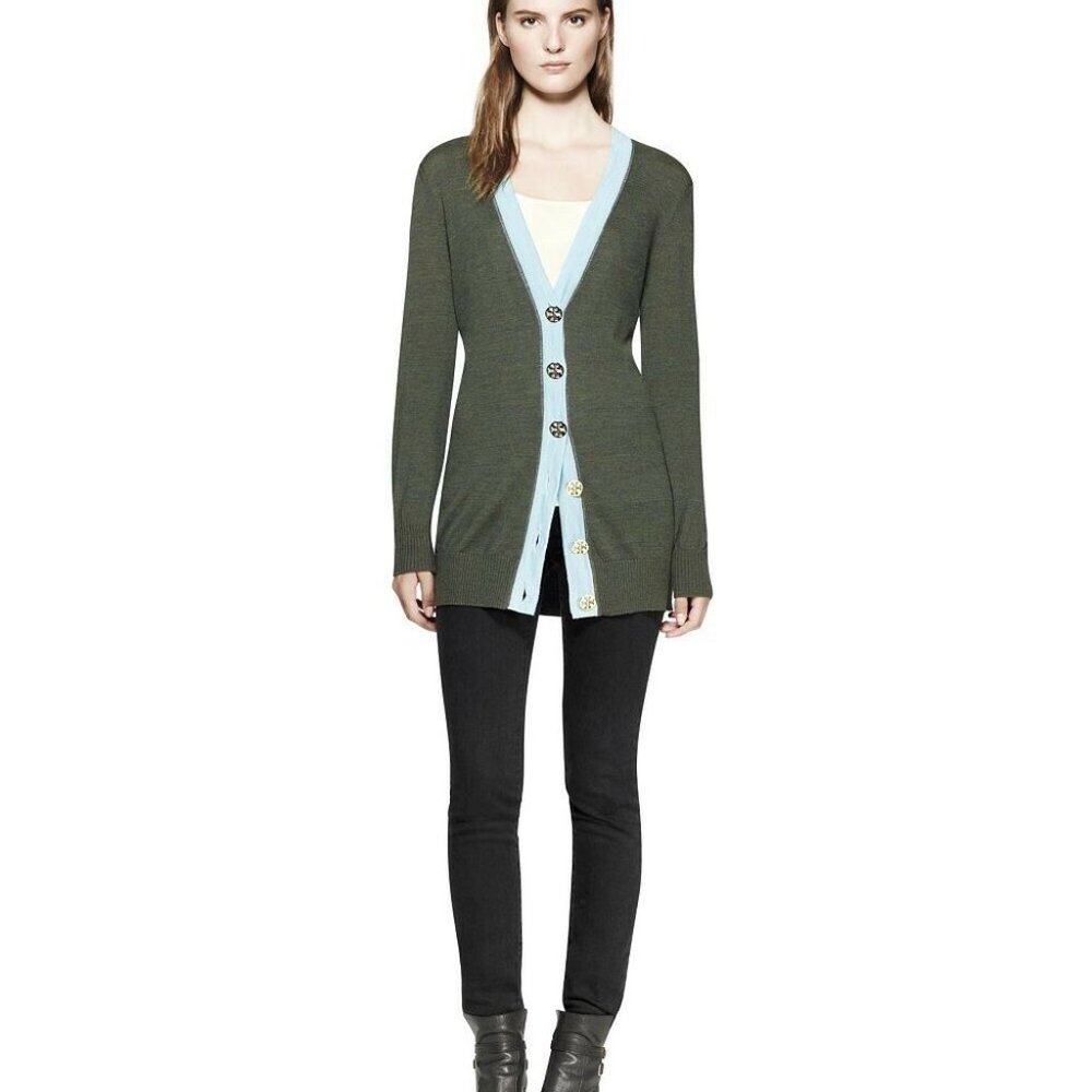Tory Burch Simone Boyfriend Wool Cardigan - Picture 8 of 8